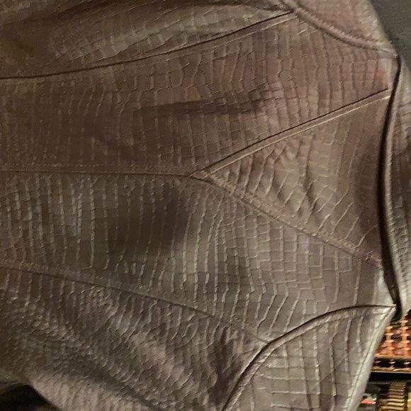 Vintage genuine leather brown leather jacket - Picture 5 of 7